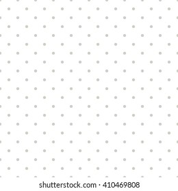 Thin Beige Polkadot White Seamless Pattern. Vector Fine Unostentatious Abstract Circles For Website.