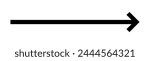 Thin black arrow pointing right. Long, straight-line arrow icon in white. Graphic illustration for direction symbols, up and down signs. Vector horizontal arrow variation isolated on white background