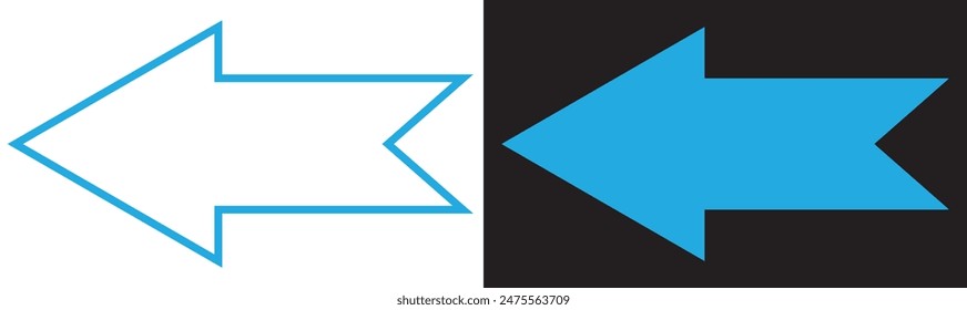 Flecha negra fina apuntando hacia la derecha. Icono de flecha larga y recta en blanco. Ilustración gráfica para símbolos de dirección, arriba y abajo. Vector Horizontal variación de flecha aislado sobre fondo blanco