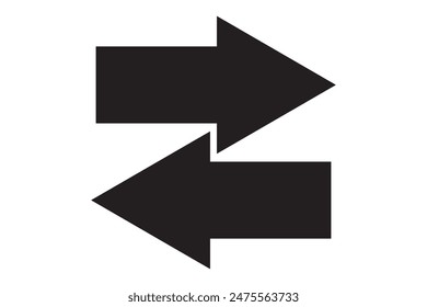 Thin black arrow pointing right. Long, straight-line arrow icon in white. Graphic illustration for direction symbols, up and down signs. Vector horizontal arrow variation isolated on white background