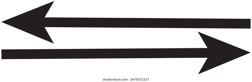 Thin black arrow pointing right. Long, straight-line arrow icon in white. Graphic illustration for direction symbols, up and down signs. Vector horizontal arrow variation isolated on white background