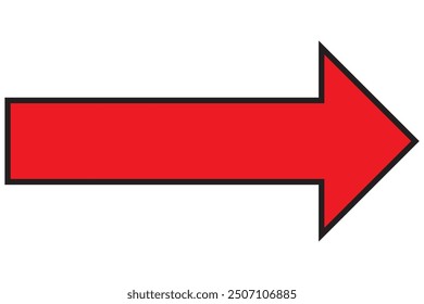 Thin black arrow pointing right. Long, straight-line arrow icon in white. Graphic illustration for direction symbols, up and down signs. Vector horizontal arrow variation isolated on white background