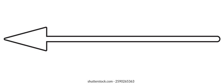 Thin Black arrow pointing right. Arrow shape element. Thin Long arrow vector icon. Black horizontal double arrow. Replaceable vector design. EPS 10.