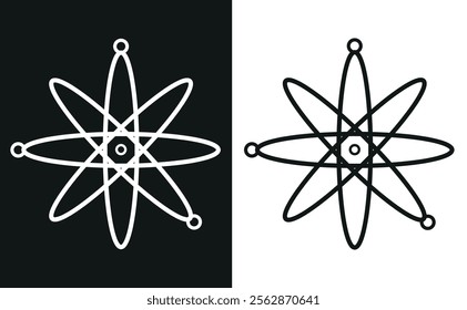  thin black colored atom icon vector icon