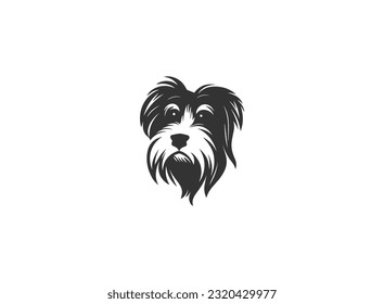 Thin black Logo Icons Of Pets And Veterinary. Fill Symbol Collection. Editable Vector Stroke. Dog Love Heart With Cute Puppy Face Vector Illustration Best Used For Pet Care, Pet Friendly Logo.