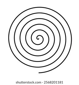 Thin black spiral symbol. Simple flat vector design element.