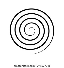 Thin black spiral symbol. Simple flat vector design element.