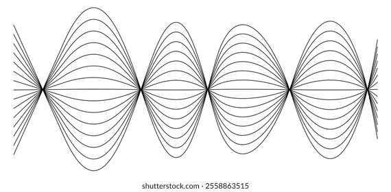 Thin black wavy line abstract vector, isolated on white background. simple, minimalist,motion,modern,illustration,background.
