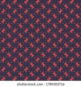 Thin blue fabric with pink dashes and spots. Wallpaper texture. Textile pattern.