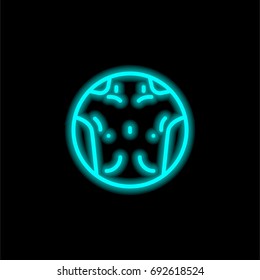 Thin blue glowing neon ui ux icon. Glowing sign logo vector