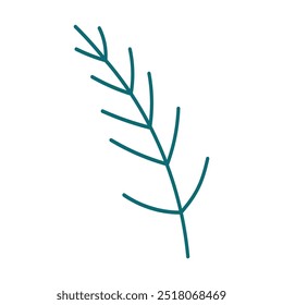 A thin blue leaf with a white background. The leaf is drawn in a stylized way, with a blue and white color scheme