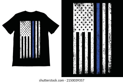 Delgada Línea Azul, La Policía De La Bandera De Los Estados Unidos Vive Con El Diseño Del Vector De Camisetas, Las Vidas Azules Importan, La Camiseta Azul, 