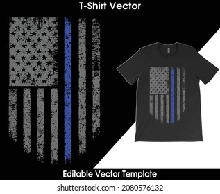 Delgado Diseño De Camiseta De Bandera Estadounidense De Línea Azul, Camisas Delgadas De Línea Azul, Regalos Para Camiseta Policial, Esposa Policial, Fuerzas Del Orden, Materia De Vidas Azules, Oficial De Policía, Bandera Del 4 De Julio.