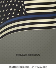 thin blue line american flag, vector graphic design