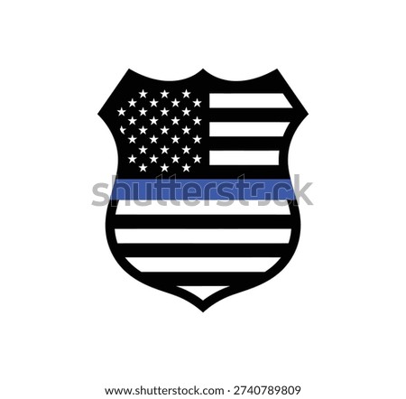 Thin Blue Line American Flag Shield