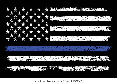 Diseño de bandera de línea azul delgada