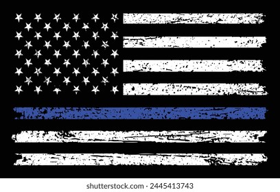 Thin Blue Line Flag Logo Design