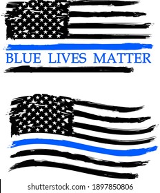 Thin blue line. Flag with Police Blue Line - Distressed American flag.	