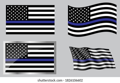 Thin Blue Line Law Enforcement Flag