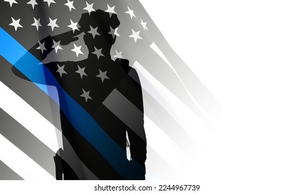 Thin Blue Line. National Law Enforcement Appreciation Day. EPS10 vector