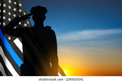 Thin Blue Line. National Law Enforcement Appreciation Day. EPS10 vector