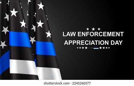 Thin Blue Line. National Law Enforcement Appreciation Day. EPS10 vector