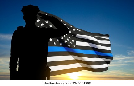 Thin Blue Line. National Law Enforcement Appreciation Day. EPS10 vector