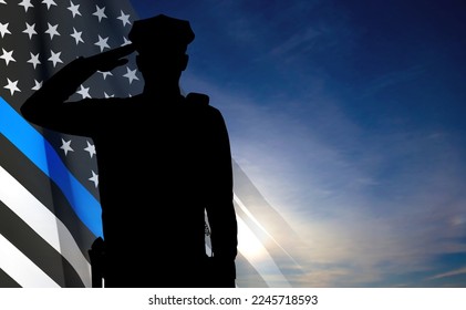 Thin Blue Line. National Law Enforcement Appreciation Day. EPS10 vector