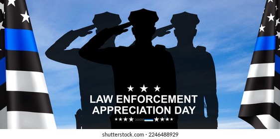 Thin Blue Line. National Law Enforcement Appreciation Day. EPS10 vector