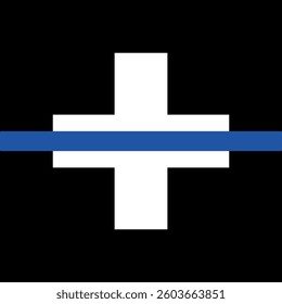 Thin Blue Line Switzerland High Quality Flag Clipart, Flag Icon, Vector Illustration, Premium Quality Digital Download