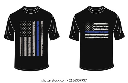 Thin Blue Line T-Shirt Design