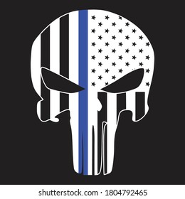 Thin Blue Line USA Flag Police Spartan.
