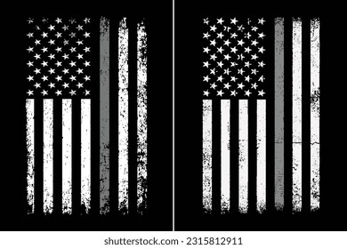 Thin Blue Line With USA Vintage Flag Design