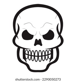 Thin Brow Skull Patch V65 Patch Streetwear, Urban Design White and Black Colors Patch Commercial Use