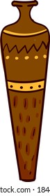 Thin brown vase, illustration, vector on white background