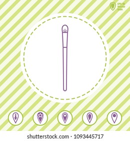 thin  brush for make-up line vector icon. Flat design style.
