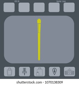 thin  brush for make-up vector icon on a gray cine-film backround. Flat design style.