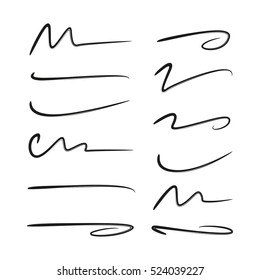 thin brush strokes set