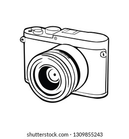 thin camera line art