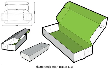 Thin cardboard box for sending mail. Highly recommended for technological and electronic products. Ease of assembly, no need for glue (Internal measurement 20x7x3 cm) and Die-cut Pattern