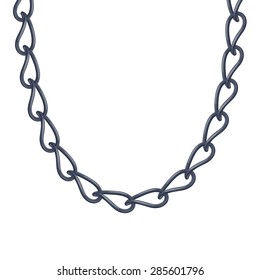 Thin chain black metallic necklace or bracelet. Personal fashion accessory design.