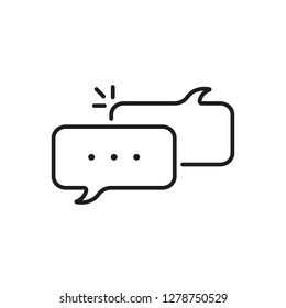 thin chat room linear popup icon. concept of client feedback or website or web shop service. flat lineart trend modern 2 spech buble shape logotype graphic art design isolated on white background