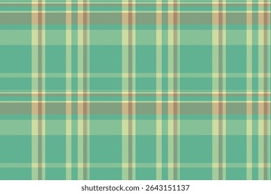 Tejido de cuadros finos sin costuras, bonito patrón de textura de Vector. Cubierta de tela tartán de fondo a cuadros en colores menta y paleta de varilla de oro pálido.