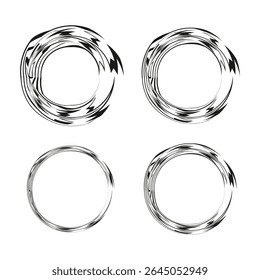Thin circle icoon. Abstracte ring symbool. Cirkellijnvorm. Vector zwarte omtrek.