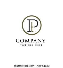 Thin Circle P T Classic Business Logo