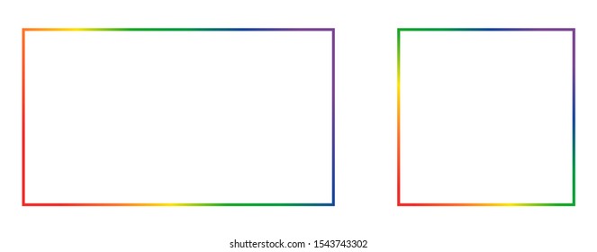 Thin color empty vector frame isolated on white background. Modern design for banner or headline