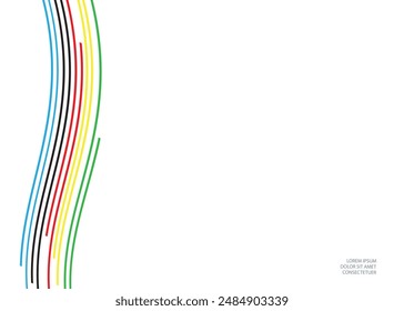 Thin colored lines on a white background. Design element.