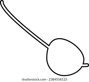 Thin contour line of pirate leather eye patch with drawstring. Eye protection accessory liner icon. Health and vision protection. Simple black and white vector isolated on white background