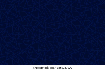 Thin contour triangles isolated on a dark blue background. Abstract geometric seamless pattern. Banner, poster. Vector flat graphic illustration. Texture.