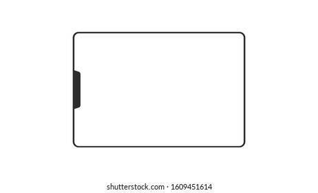 thin corner smart tablet symbol vector icon